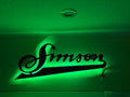 Simson Schriftzug mit LED Beleuchtung Wand Dekoration