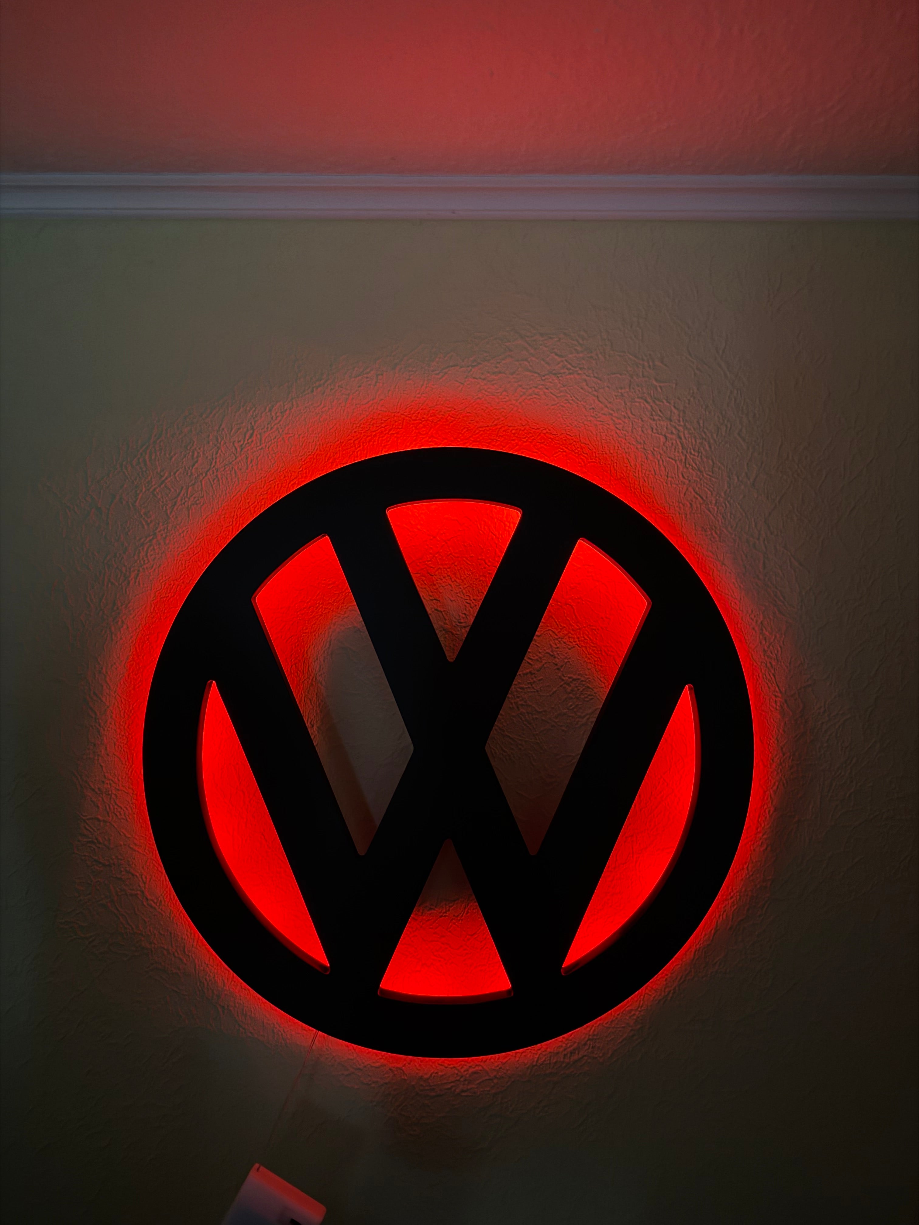 VW Logo mit Led Wand Dekoration